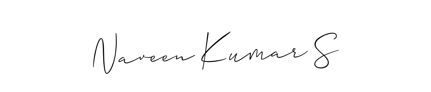 You should practise on your own different ways (Allison_Script) to write your name (Naveen Kumar S) in signature. don't let someone else do it for you. Naveen Kumar S signature style 2 images and pictures png