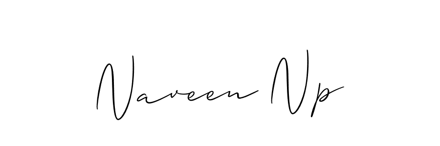 How to make Naveen Np name signature. Use Allison_Script style for creating short signs online. This is the latest handwritten sign. Naveen Np signature style 2 images and pictures png