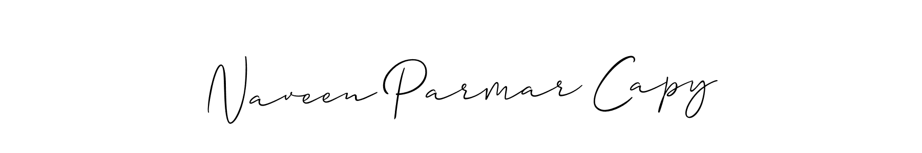 Create a beautiful signature design for name Naveen Parmar Capy. With this signature (Allison_Script) fonts, you can make a handwritten signature for free. Naveen Parmar Capy signature style 2 images and pictures png