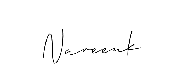 Use a signature maker to create a handwritten signature online. With this signature software, you can design (Allison_Script) your own signature for name Naveenk. Naveenk signature style 2 images and pictures png