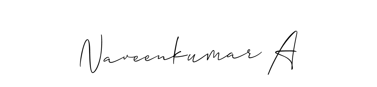 Make a beautiful signature design for name Naveenkumar A. With this signature (Allison_Script) style, you can create a handwritten signature for free. Naveenkumar A signature style 2 images and pictures png