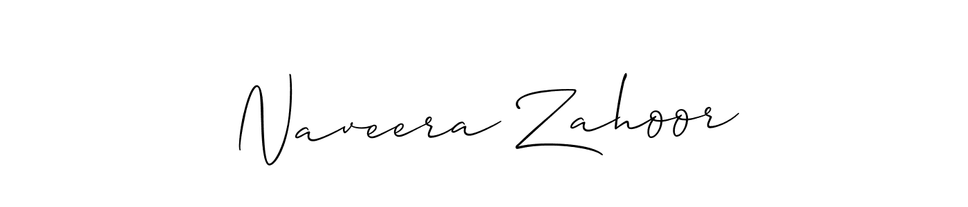 Create a beautiful signature design for name Naveera Zahoor. With this signature (Allison_Script) fonts, you can make a handwritten signature for free. Naveera Zahoor signature style 2 images and pictures png