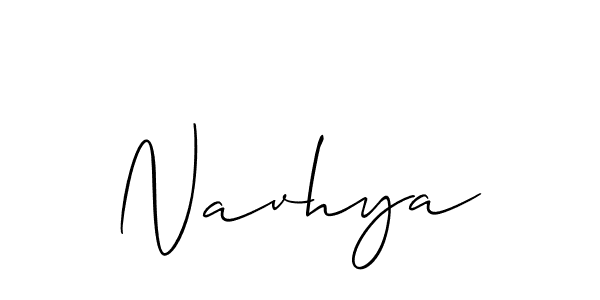 Create a beautiful signature design for name Navhya. With this signature (Allison_Script) fonts, you can make a handwritten signature for free. Navhya signature style 2 images and pictures png