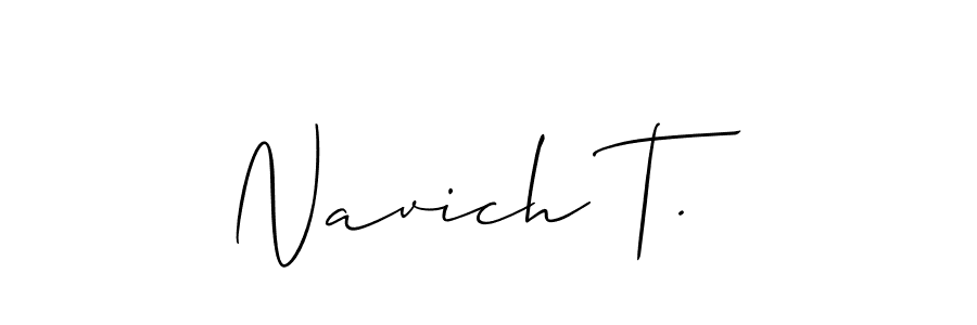 Use a signature maker to create a handwritten signature online. With this signature software, you can design (Allison_Script) your own signature for name Navich T.. Navich T. signature style 2 images and pictures png