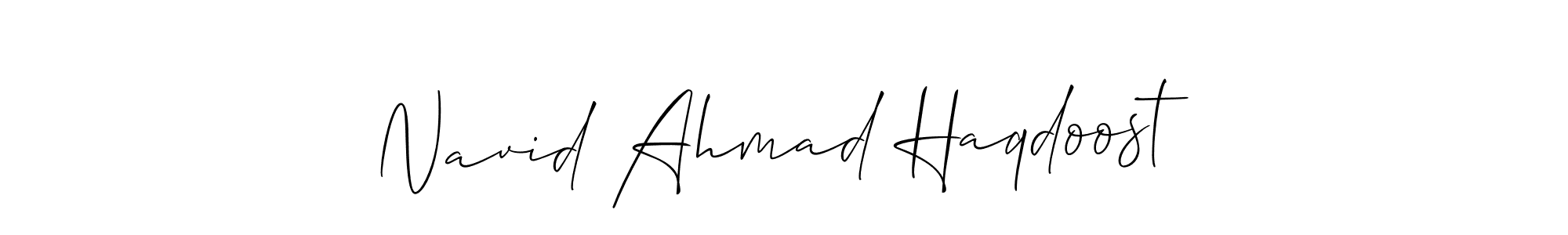 How to make Navid Ahmad Haqdoost name signature. Use Allison_Script style for creating short signs online. This is the latest handwritten sign. Navid Ahmad Haqdoost signature style 2 images and pictures png