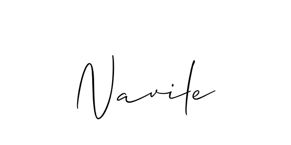 Use a signature maker to create a handwritten signature online. With this signature software, you can design (Allison_Script) your own signature for name Navile. Navile signature style 2 images and pictures png