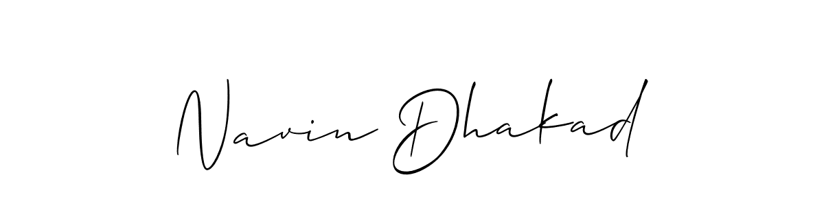 The best way (Allison_Script) to make a short signature is to pick only two or three words in your name. The name Navin Dhakad include a total of six letters. For converting this name. Navin Dhakad signature style 2 images and pictures png