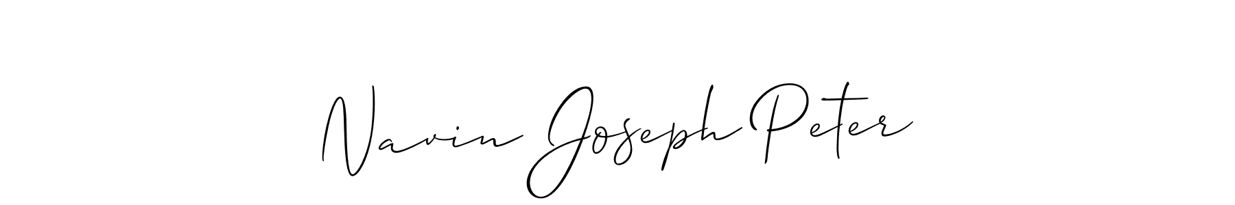 Also we have Navin Joseph Peter name is the best signature style. Create professional handwritten signature collection using Allison_Script autograph style. Navin Joseph Peter signature style 2 images and pictures png