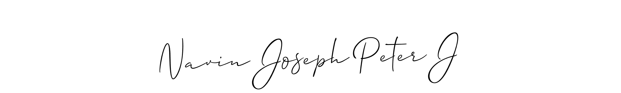 Make a beautiful signature design for name Navin Joseph Peter J. With this signature (Allison_Script) style, you can create a handwritten signature for free. Navin Joseph Peter J signature style 2 images and pictures png