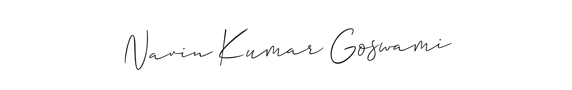 if you are searching for the best signature style for your name Navin Kumar Goswami. so please give up your signature search. here we have designed multiple signature styles  using Allison_Script. Navin Kumar Goswami signature style 2 images and pictures png