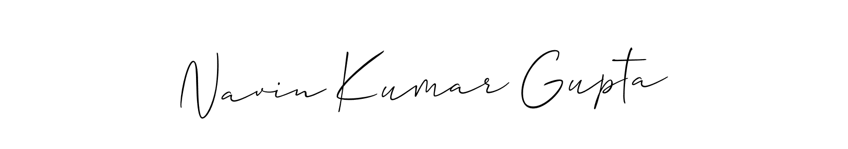 The best way (Allison_Script) to make a short signature is to pick only two or three words in your name. The name Navin Kumar Gupta include a total of six letters. For converting this name. Navin Kumar Gupta signature style 2 images and pictures png