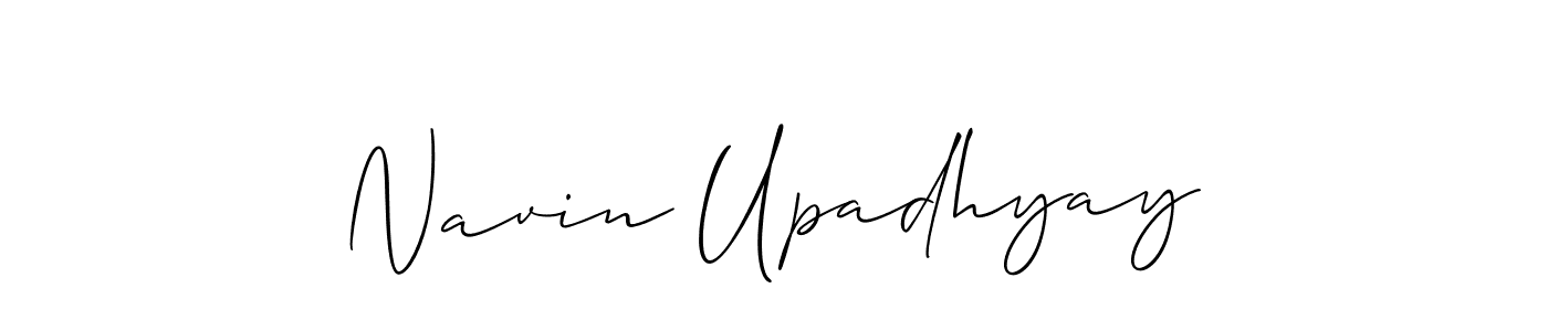 How to make Navin Upadhyay name signature. Use Allison_Script style for creating short signs online. This is the latest handwritten sign. Navin Upadhyay signature style 2 images and pictures png