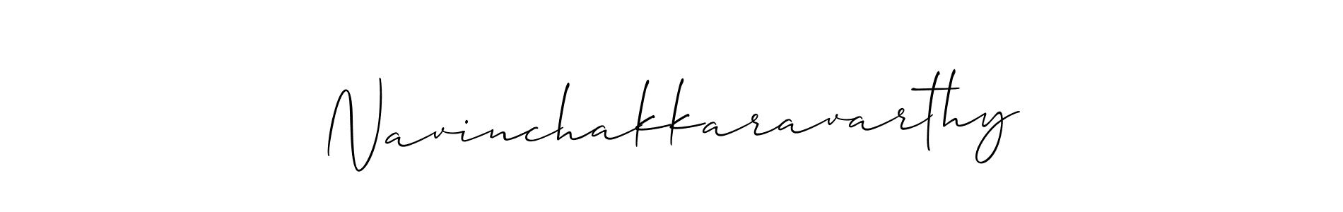 How to make Navinchakkaravarthy name signature. Use Allison_Script style for creating short signs online. This is the latest handwritten sign. Navinchakkaravarthy signature style 2 images and pictures png