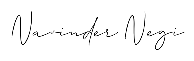 Designed for modern professionals: Navinder Negi name signature crafted with Allison_Script script. Ready for digital PDF workflows. Navinder Negi signature style 2 images and pictures png
