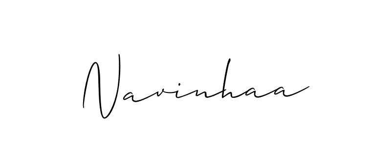 Create a beautiful signature design for name Navinhaa. With this signature (Allison_Script) fonts, you can make a handwritten signature for free. Navinhaa signature style 2 images and pictures png