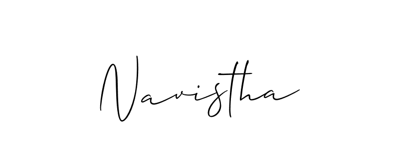 Make a beautiful signature design for name Navistha. With this signature (Allison_Script) style, you can create a handwritten signature for free. Navistha signature style 2 images and pictures png