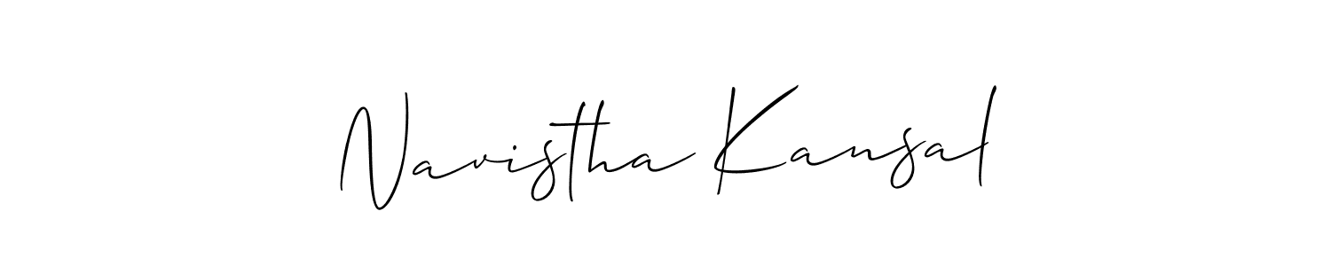 Design your own signature with our free online signature maker. With this signature software, you can create a handwritten (Allison_Script) signature for name Navistha Kansal. Navistha Kansal signature style 2 images and pictures png