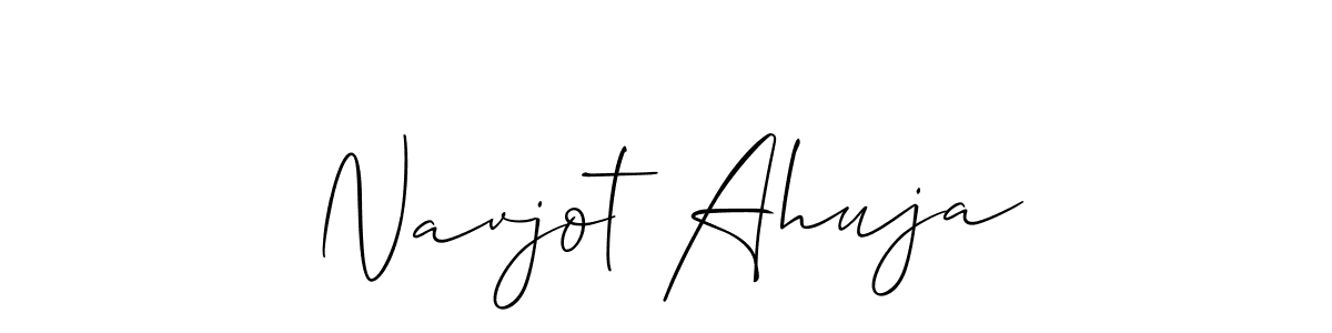 The best way (Allison_Script) to make a short signature is to pick only two or three words in your name. The name Navjot Ahuja include a total of six letters. For converting this name. Navjot Ahuja signature style 2 images and pictures png