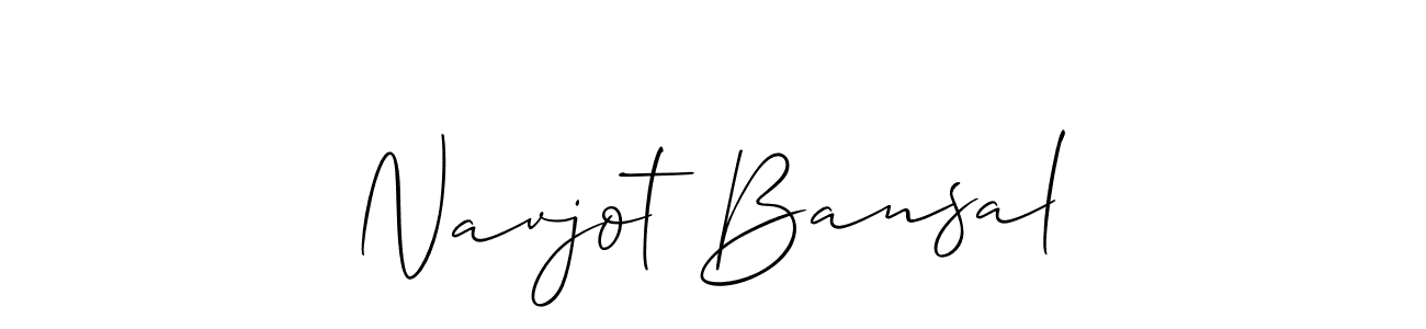 Use a signature maker to create a handwritten signature online. With this signature software, you can design (Allison_Script) your own signature for name Navjot Bansal. Navjot Bansal signature style 2 images and pictures png