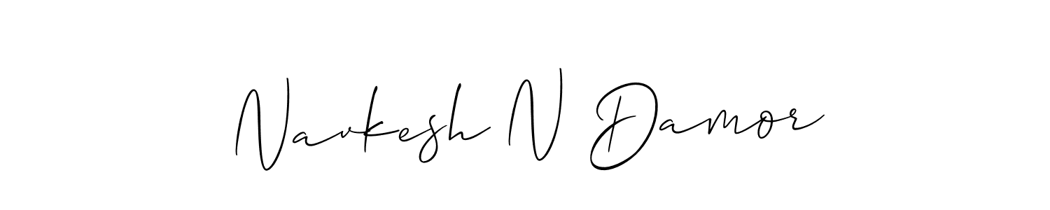 Make a beautiful signature design for name Navkesh N Damor. With this signature (Allison_Script) style, you can create a handwritten signature for free. Navkesh N Damor signature style 2 images and pictures png