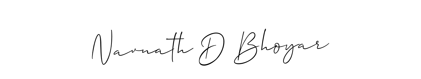 Use a signature maker to create a handwritten signature online. With this signature software, you can design (Allison_Script) your own signature for name Navnath D Bhoyar. Navnath D Bhoyar signature style 2 images and pictures png