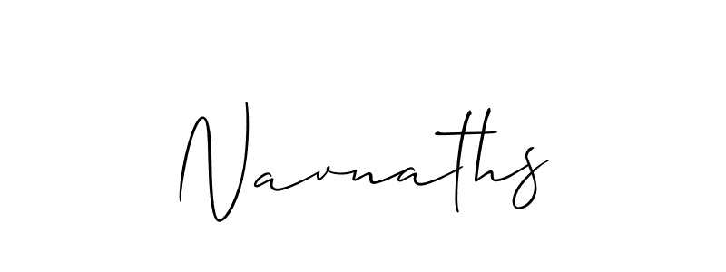 Use a signature maker to create a handwritten signature online. With this signature software, you can design (Allison_Script) your own signature for name Navnaths. Navnaths signature style 2 images and pictures png