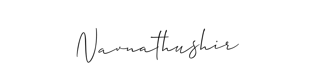Design your own signature with our free online signature maker. With this signature software, you can create a handwritten (Allison_Script) signature for name Navnathushir. Navnathushir signature style 2 images and pictures png