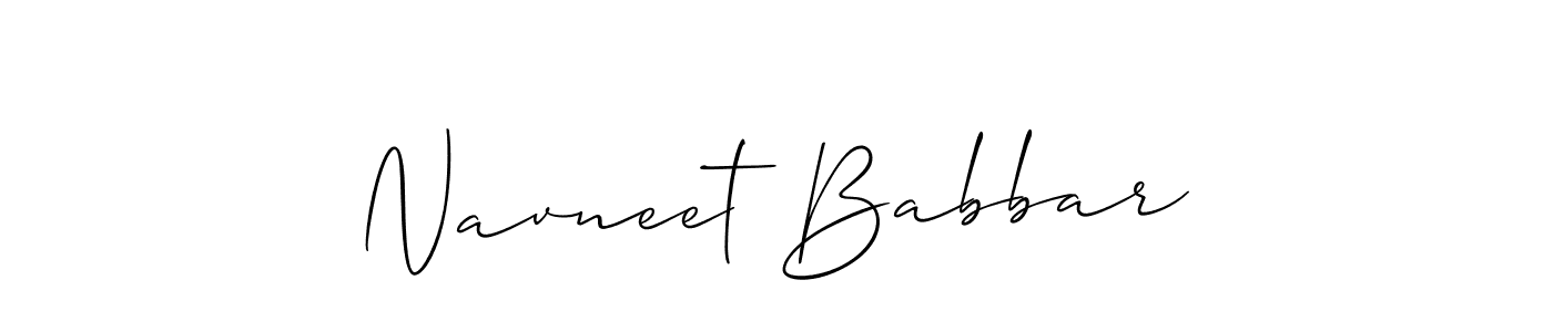 Create a beautiful signature design for name Navneet Babbar. With this signature (Allison_Script) fonts, you can make a handwritten signature for free. Navneet Babbar signature style 2 images and pictures png