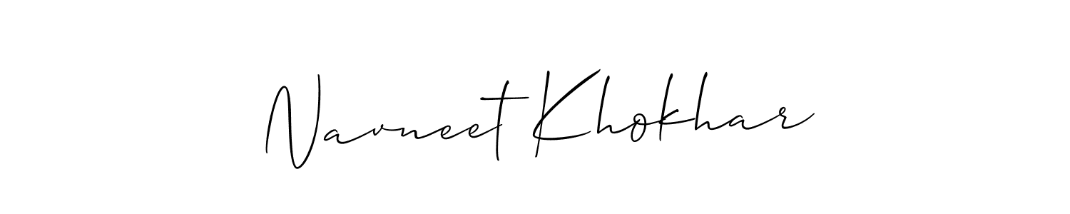 How to Draw Navneet Khokhar signature style? Allison_Script is a latest design signature styles for name Navneet Khokhar. Navneet Khokhar signature style 2 images and pictures png