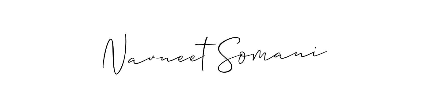 Allison_Script is a professional signature style that is perfect for those who want to add a touch of class to their signature. It is also a great choice for those who want to make their signature more unique. Get Navneet Somani name to fancy signature for free. Navneet Somani signature style 2 images and pictures png