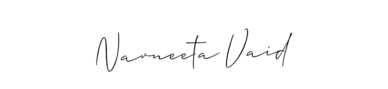 Also You can easily find your signature by using the search form. We will create Navneeta Vaid name handwritten signature images for you free of cost using Allison_Script sign style. Navneeta Vaid signature style 2 images and pictures png