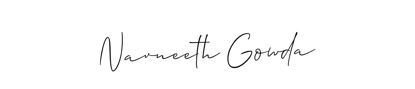 How to make Navneeth Gowda name signature. Use Allison_Script style for creating short signs online. This is the latest handwritten sign. Navneeth Gowda signature style 2 images and pictures png