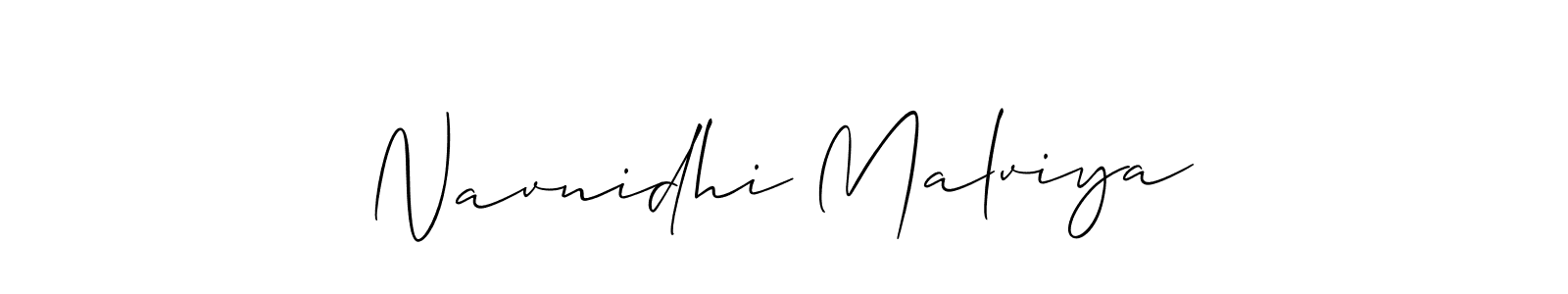 Create a beautiful signature design for name Navnidhi Malviya. With this signature (Allison_Script) fonts, you can make a handwritten signature for free. Navnidhi Malviya signature style 2 images and pictures png