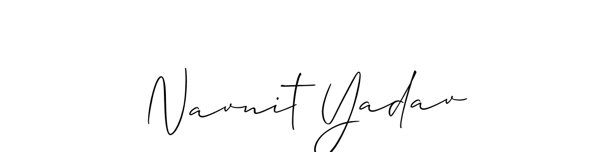 The best way (Allison_Script) to make a short signature is to pick only two or three words in your name. The name Navnit Yadav include a total of six letters. For converting this name. Navnit Yadav signature style 2 images and pictures png