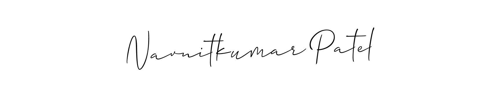 The best way (Allison_Script) to make a short signature is to pick only two or three words in your name. The name Navnitkumar Patel include a total of six letters. For converting this name. Navnitkumar Patel signature style 2 images and pictures png