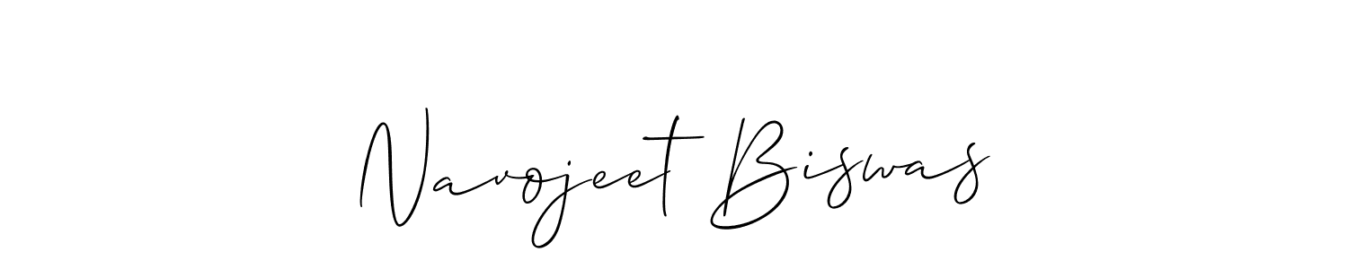 Allison_Script is a professional signature style that is perfect for those who want to add a touch of class to their signature. It is also a great choice for those who want to make their signature more unique. Get Navojeet Biswas name to fancy signature for free. Navojeet Biswas signature style 2 images and pictures png