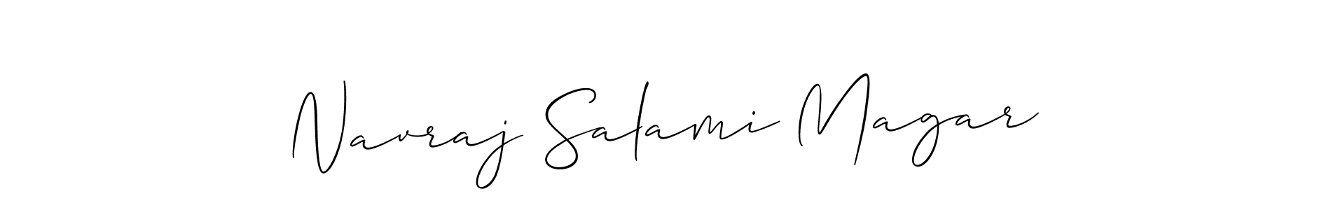 Navraj Salami Magar stylish signature style. Best Handwritten Sign (Allison_Script) for my name. Handwritten Signature Collection Ideas for my name Navraj Salami Magar. Navraj Salami Magar signature style 2 images and pictures png