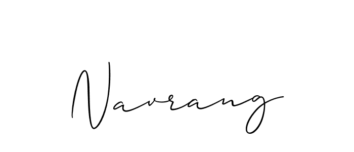 Design your own signature with our free online signature maker. With this signature software, you can create a handwritten (Allison_Script) signature for name Navrang. Navrang signature style 2 images and pictures png