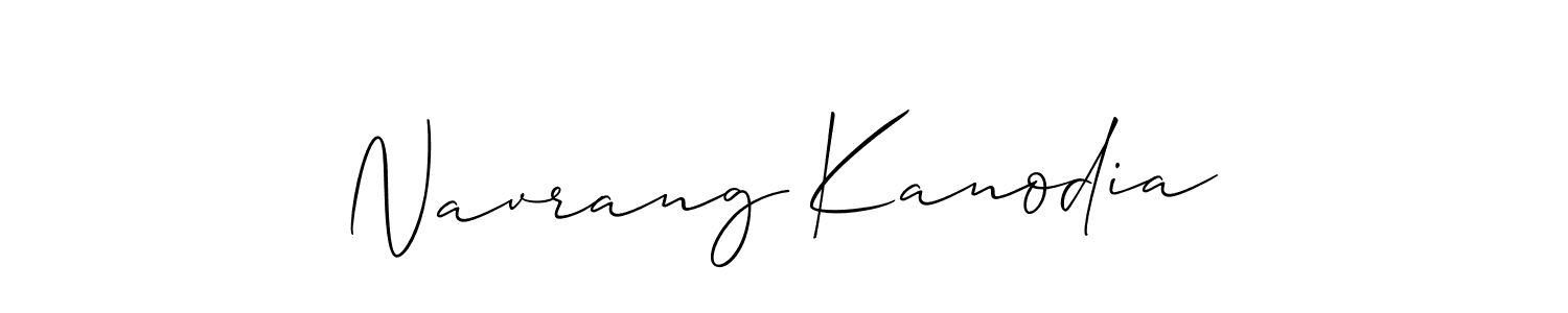 Design your own signature with our free online signature maker. With this signature software, you can create a handwritten (Allison_Script) signature for name Navrang Kanodia. Navrang Kanodia signature style 2 images and pictures png