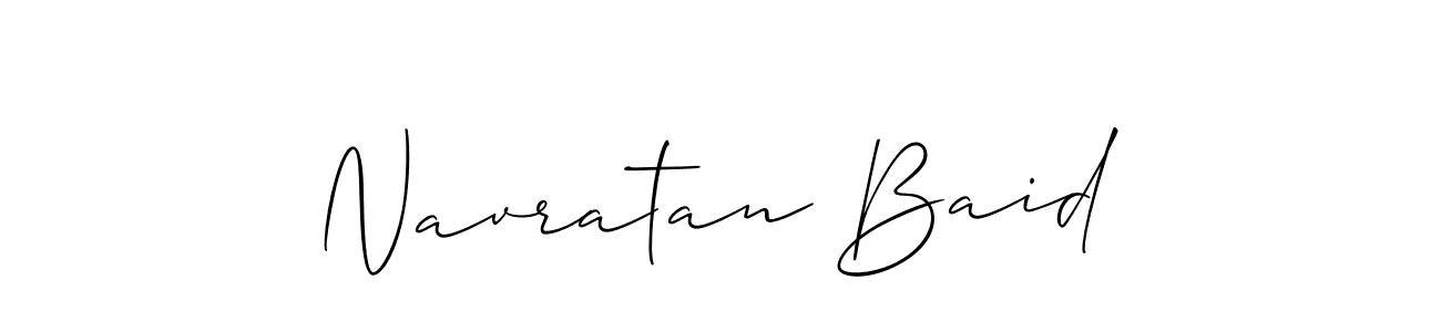 Similarly Allison_Script is the best handwritten signature design. Signature creator online .You can use it as an online autograph creator for name Navratan Baid. Navratan Baid signature style 2 images and pictures png
