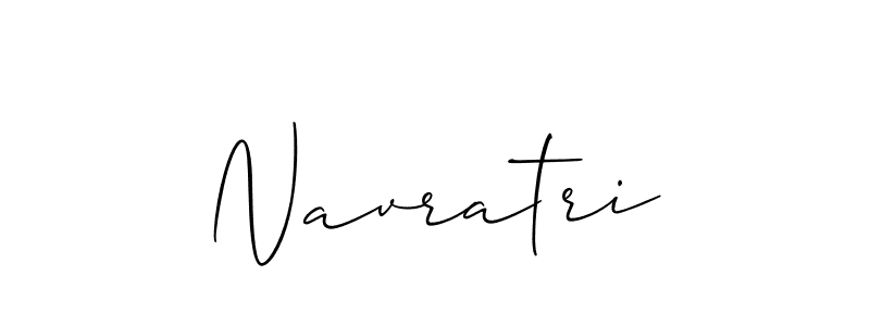 Design your own signature with our free online signature maker. With this signature software, you can create a handwritten (Allison_Script) signature for name Navratri. Navratri signature style 2 images and pictures png