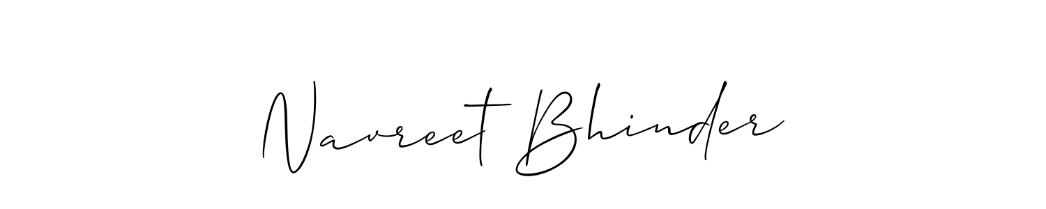 Allison_Script is a professional signature style that is perfect for those who want to add a touch of class to their signature. It is also a great choice for those who want to make their signature more unique. Get Navreet Bhinder name to fancy signature for free. Navreet Bhinder signature style 2 images and pictures png