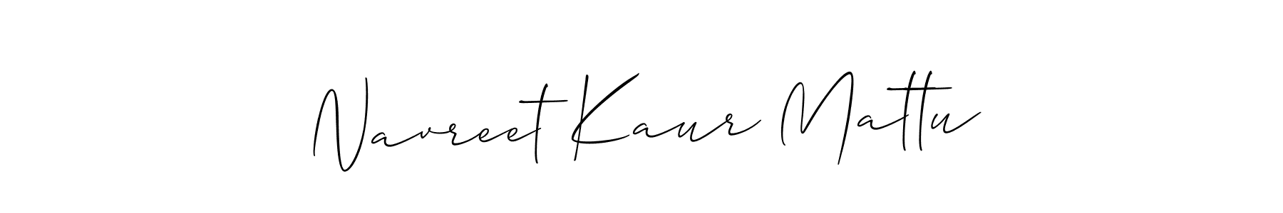 Also You can easily find your signature by using the search form. We will create Navreet Kaur Mattu name handwritten signature images for you free of cost using Allison_Script sign style. Navreet Kaur Mattu signature style 2 images and pictures png