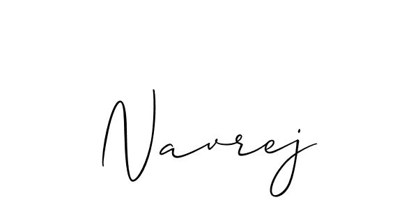 Use a signature maker to create a handwritten signature online. With this signature software, you can design (Allison_Script) your own signature for name Navrej. Navrej signature style 2 images and pictures png