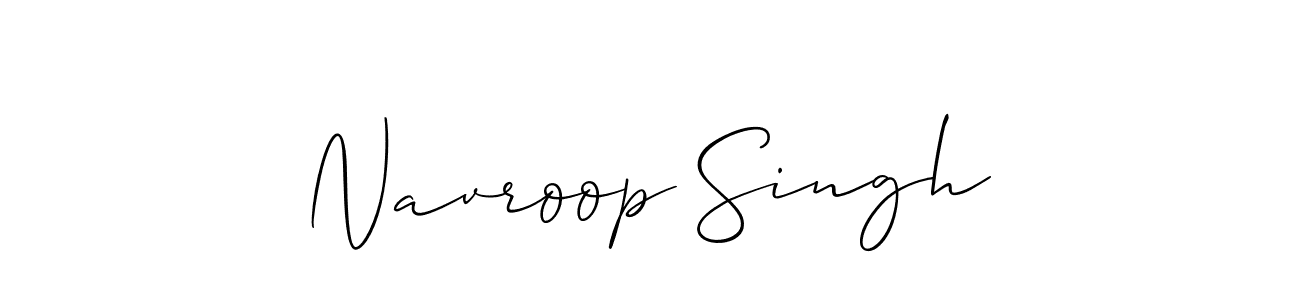 How to make Navroop Singh signature? Allison_Script is a professional autograph style. Create handwritten signature for Navroop Singh name. Navroop Singh signature style 2 images and pictures png