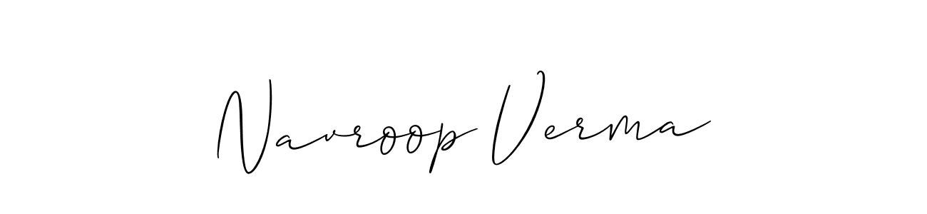 Also we have Navroop Verma name is the best signature style. Create professional handwritten signature collection using Allison_Script autograph style. Navroop Verma signature style 2 images and pictures png