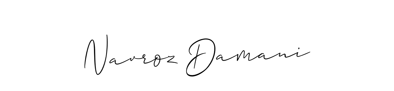 Make a short Navroz Damani signature style. Manage your documents anywhere anytime using Allison_Script. Create and add eSignatures, submit forms, share and send files easily. Navroz Damani signature style 2 images and pictures png