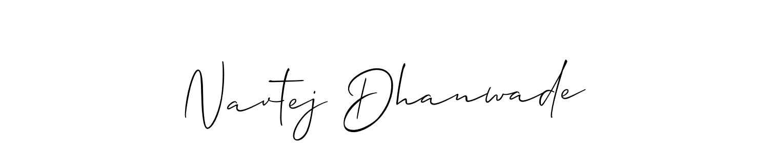 Allison_Script is a professional signature style that is perfect for those who want to add a touch of class to their signature. It is also a great choice for those who want to make their signature more unique. Get Navtej Dhanwade name to fancy signature for free. Navtej Dhanwade signature style 2 images and pictures png