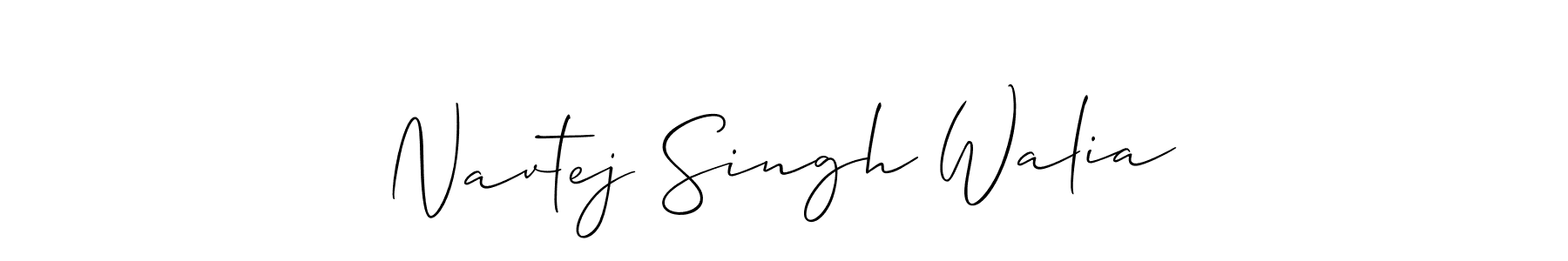The best way (Allison_Script) to make a short signature is to pick only two or three words in your name. The name Navtej Singh Walia include a total of six letters. For converting this name. Navtej Singh Walia signature style 2 images and pictures png