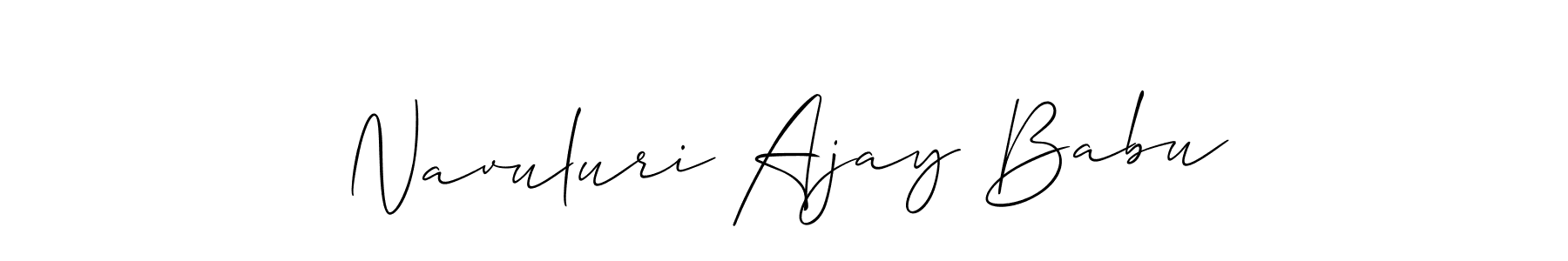 Create a beautiful signature design for name Navuluri Ajay Babu. With this signature (Allison_Script) fonts, you can make a handwritten signature for free. Navuluri Ajay Babu signature style 2 images and pictures png